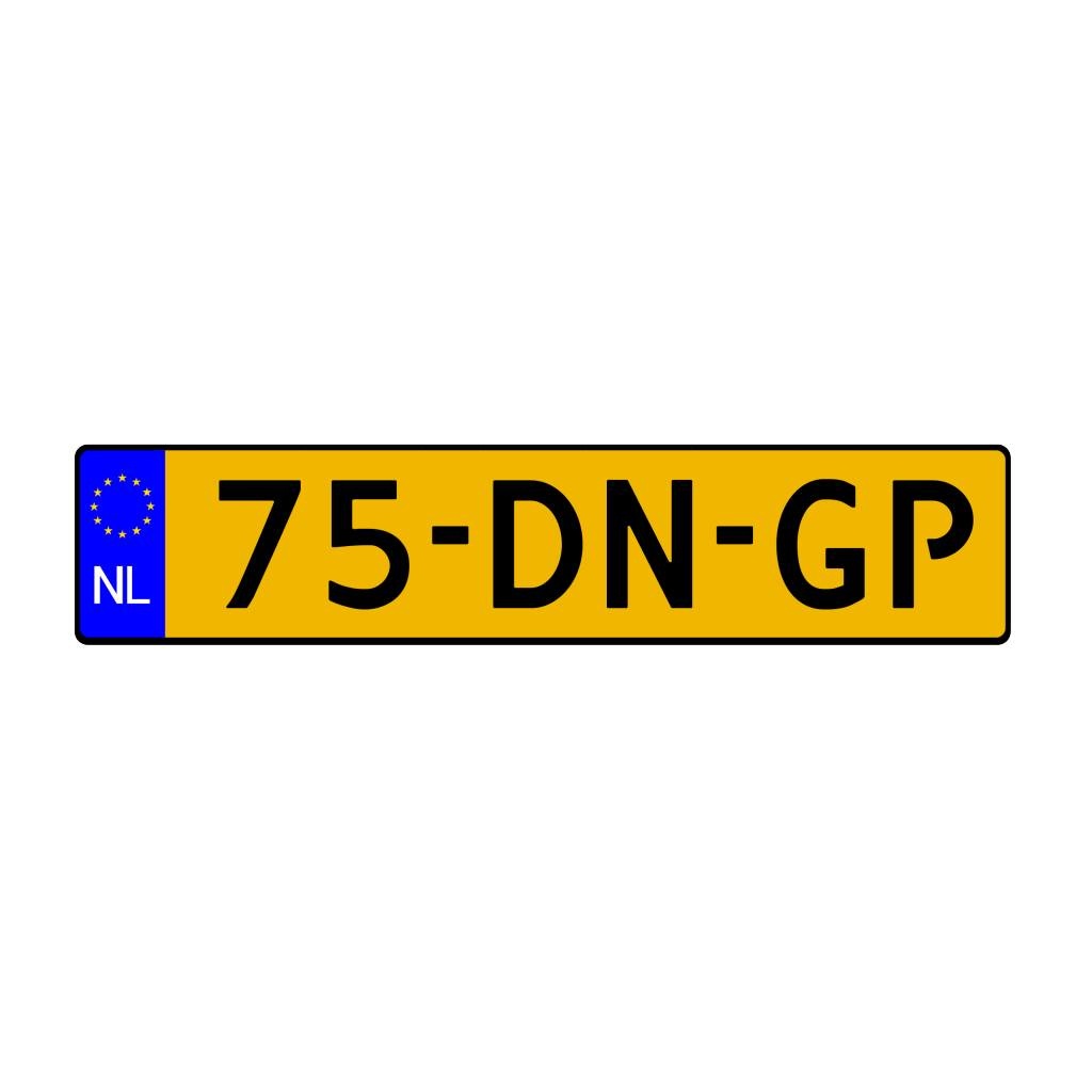 Dutch licence plate sticker