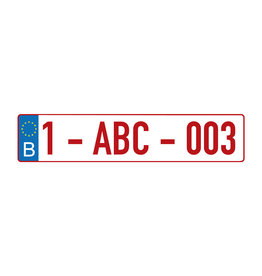 Belgian license plate sticker