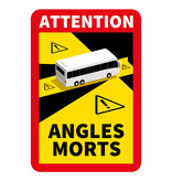 Blind spot - Attention Angles Morts Bus Sticker Discount Set mit 3 Stück