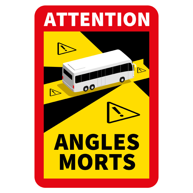 Dode hoek - Attention Angles Morts Bus Sticker Voordeelset van 3 stuks