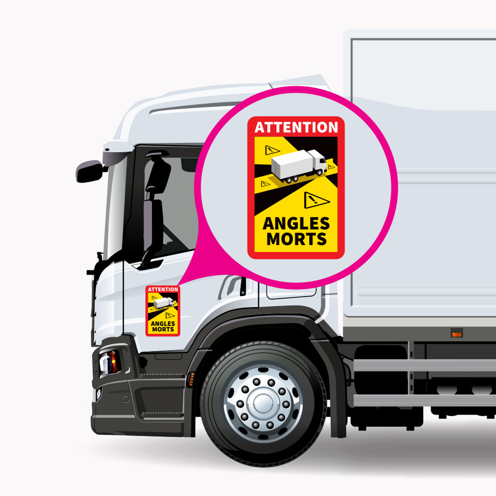 Blind spot - Autocollant Attention Angles Morts Truck (17 x 25 cm) (Prix = TVA incl.)
