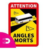 Magnetic Plate Dead Angle - Attention Angles Morts Bus (17 x 25 cm) (Price = incl. VAT)