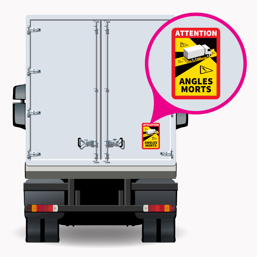agitatie Egyptische motor Dode hoek Attention Angles Morts Vrachtwagen sticker PREMIUM kwaliteit - Dr. Sticker