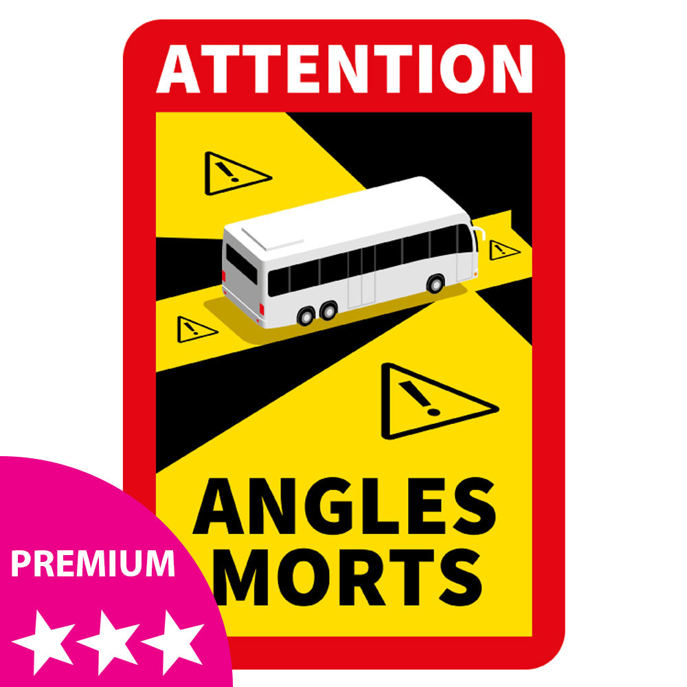 Dode hoek - Bus PREMIUM Sticker  Voordeelset van 3 stuks