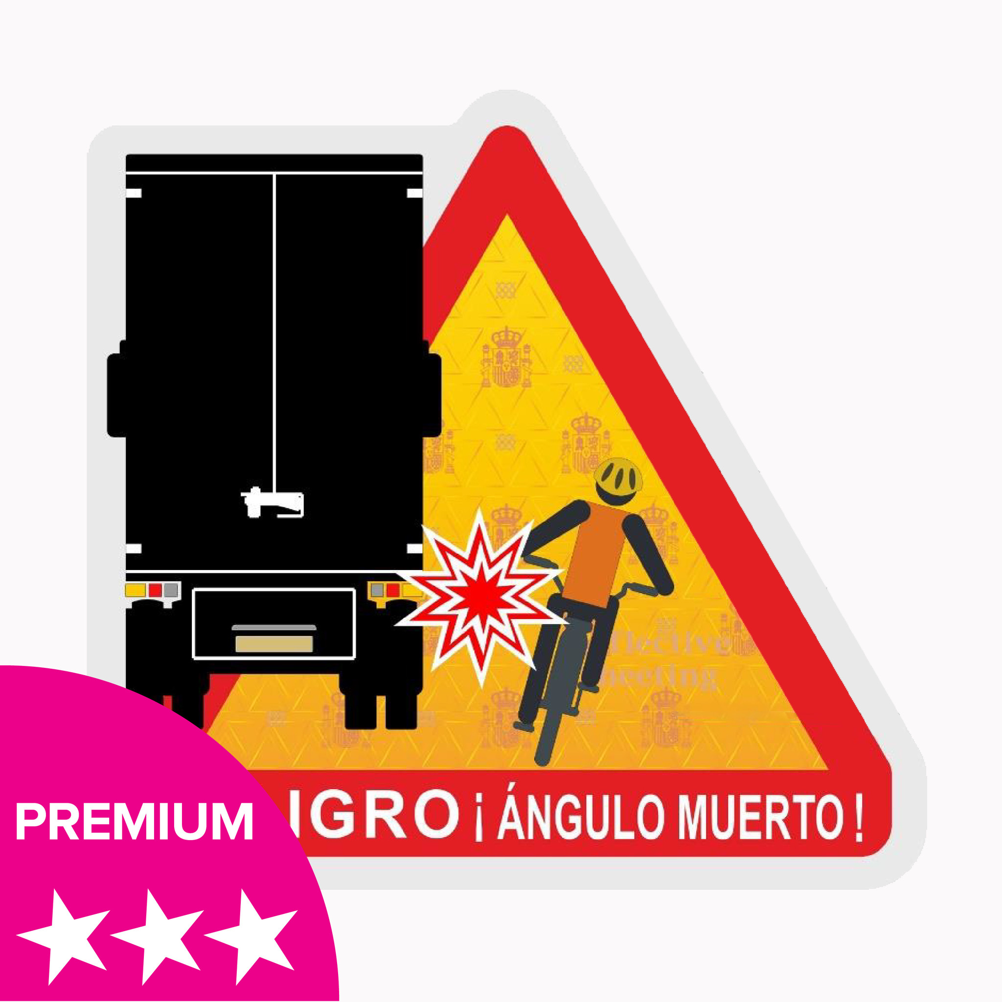 Angle mort - Autocollant Peligro ángulos muertos Truck Spain - PREMIUM