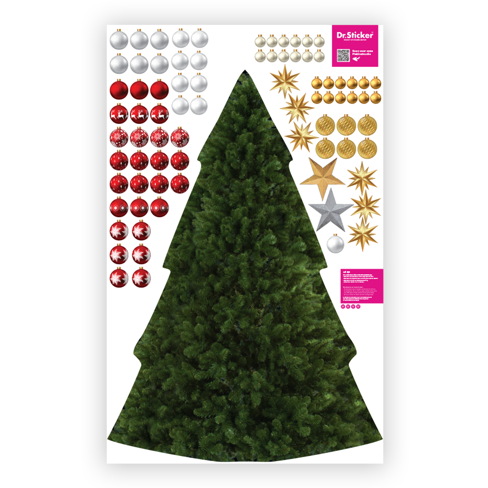 Stijl je eigen sticker kerstboom XL