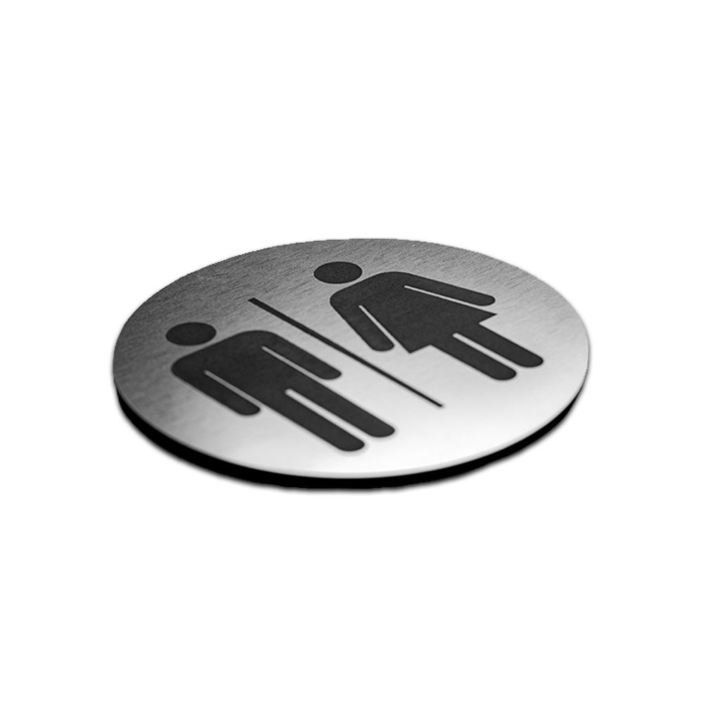3D WC Pancarte Panneau Métal Aspect Brillant/Mat Autocollant Femme Homme  Plaque de Porte signalisation Toilettes Acrylique/Bois (Femmes, Baie)