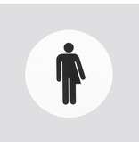 WC-Schild geschlechtsneutral rund | Weiß mit Schwarz
