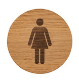 Toilettenschild Frau | Eichenholzfurnier | runden