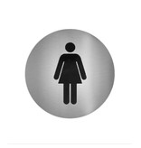 Plaque WC femme ronde aspect inox