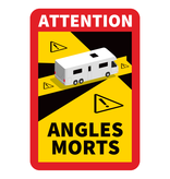 Dode hoek - Attention Angles Morts Camper Sticker- Voordeelset van 3 stuks