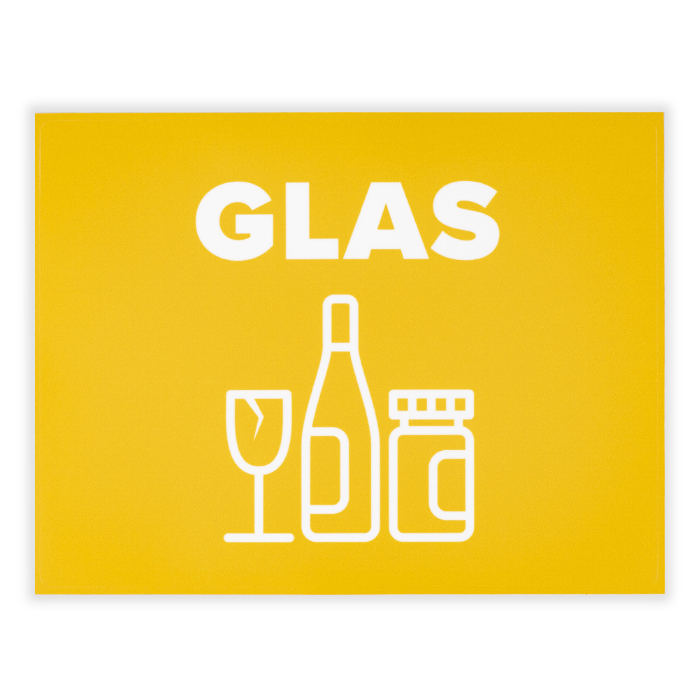 Afval sticker Glas | Groot