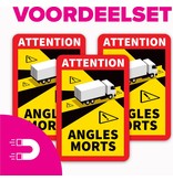 Magnetplatte Toter Fleck - Attention Angles Morts Truck - Vorteilsset mit 3 Stück