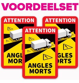 Blinder Fleck - Attention Angles Morts Truck Sticker Discount-Set mit 3 Stück