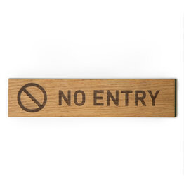 No Entry Rectangle Wood