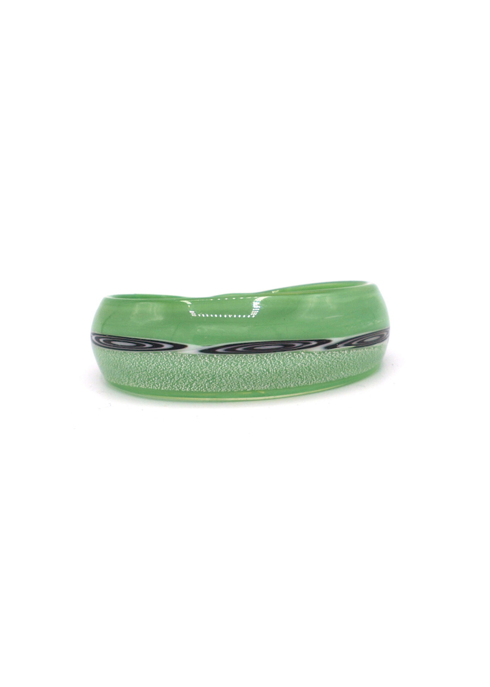 Murano Schmuck Ring in smaragd grün/schwarz