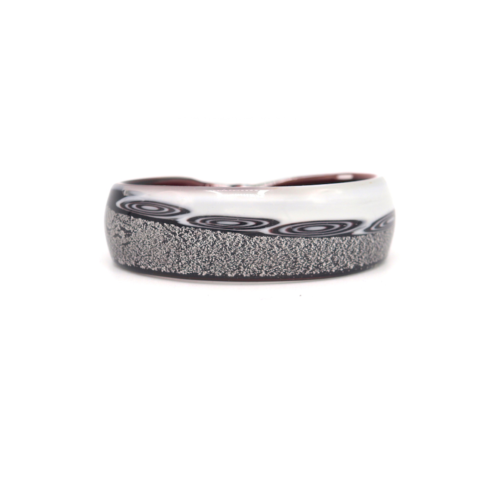 Murano Glass Ring in black/white
