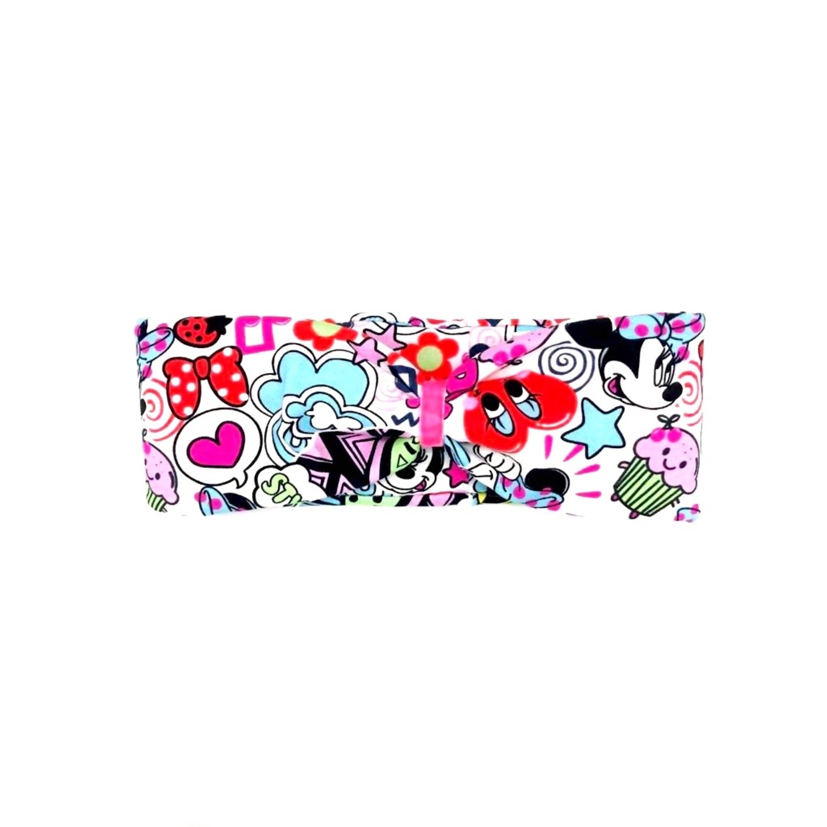 headband "comic pop up" in loop-look with rose velvet ribbon