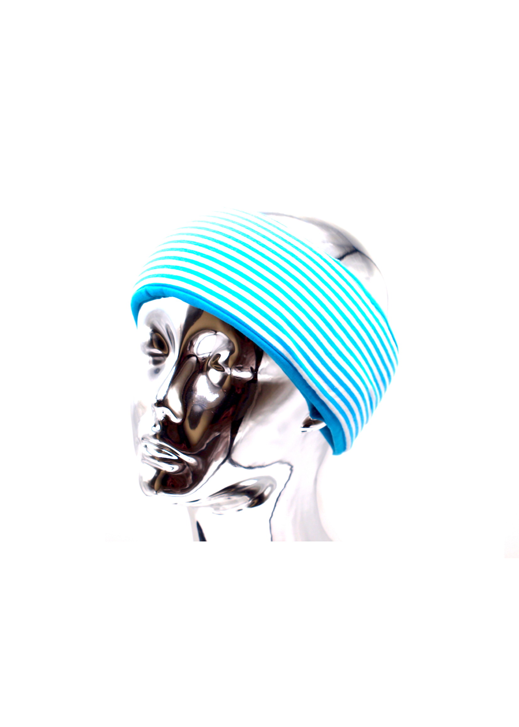 Headband "classic stripes" with light blue and white stripes
