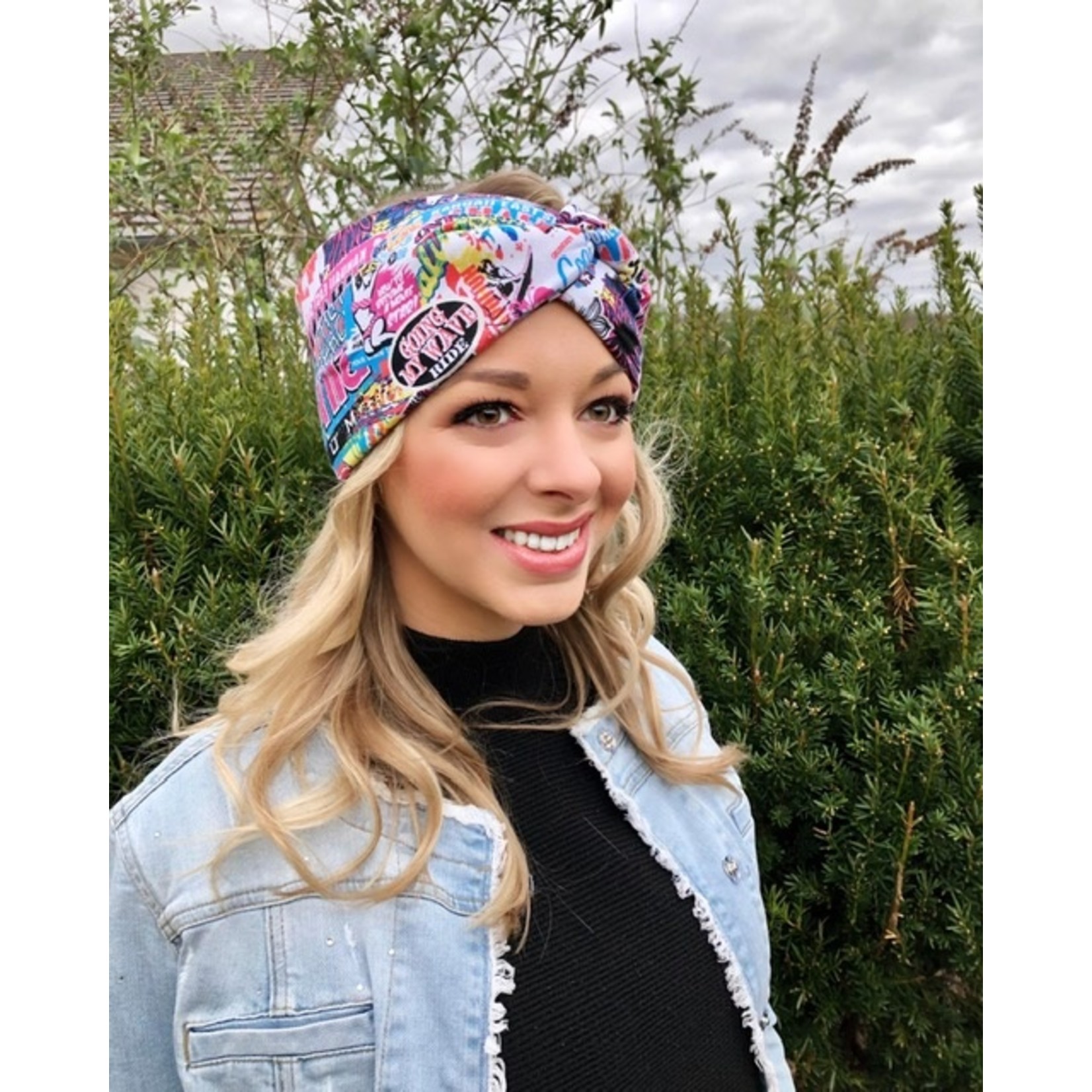 headband handmade "Pacific Coast Magenta" with knot detail