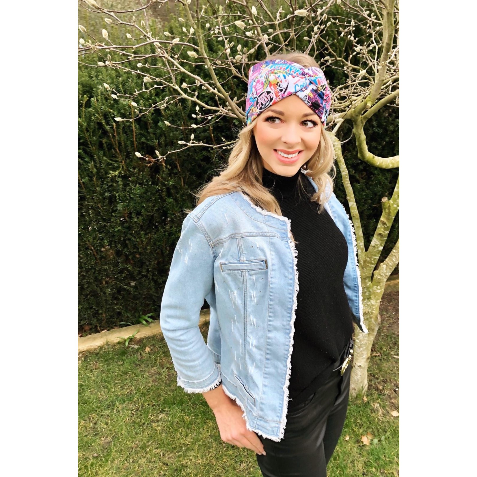 headband handmade "Pacific Coast Magenta" with knot detail