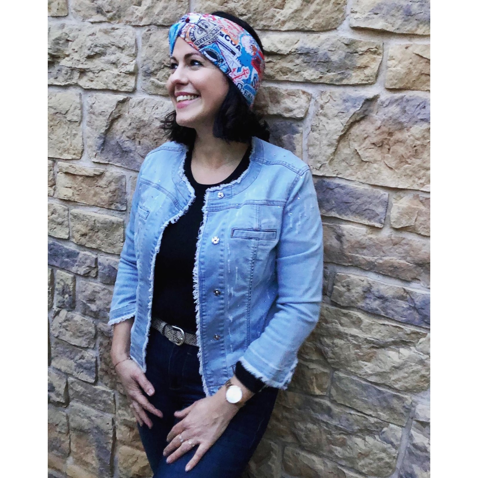 headband "OCEAN" handmade with knot detail