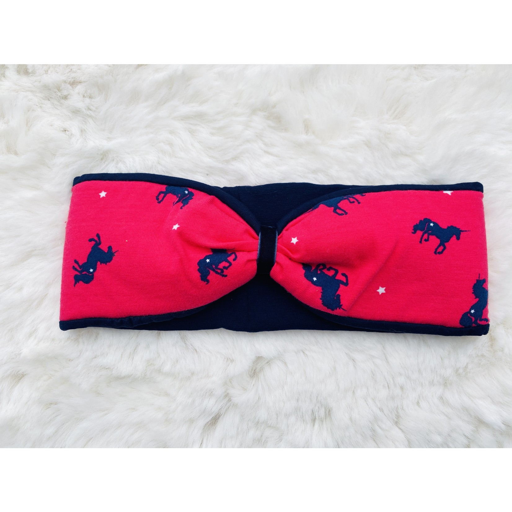 Kopfband "unicorn"  in Schleifen Optik mit königsblauem Samtband