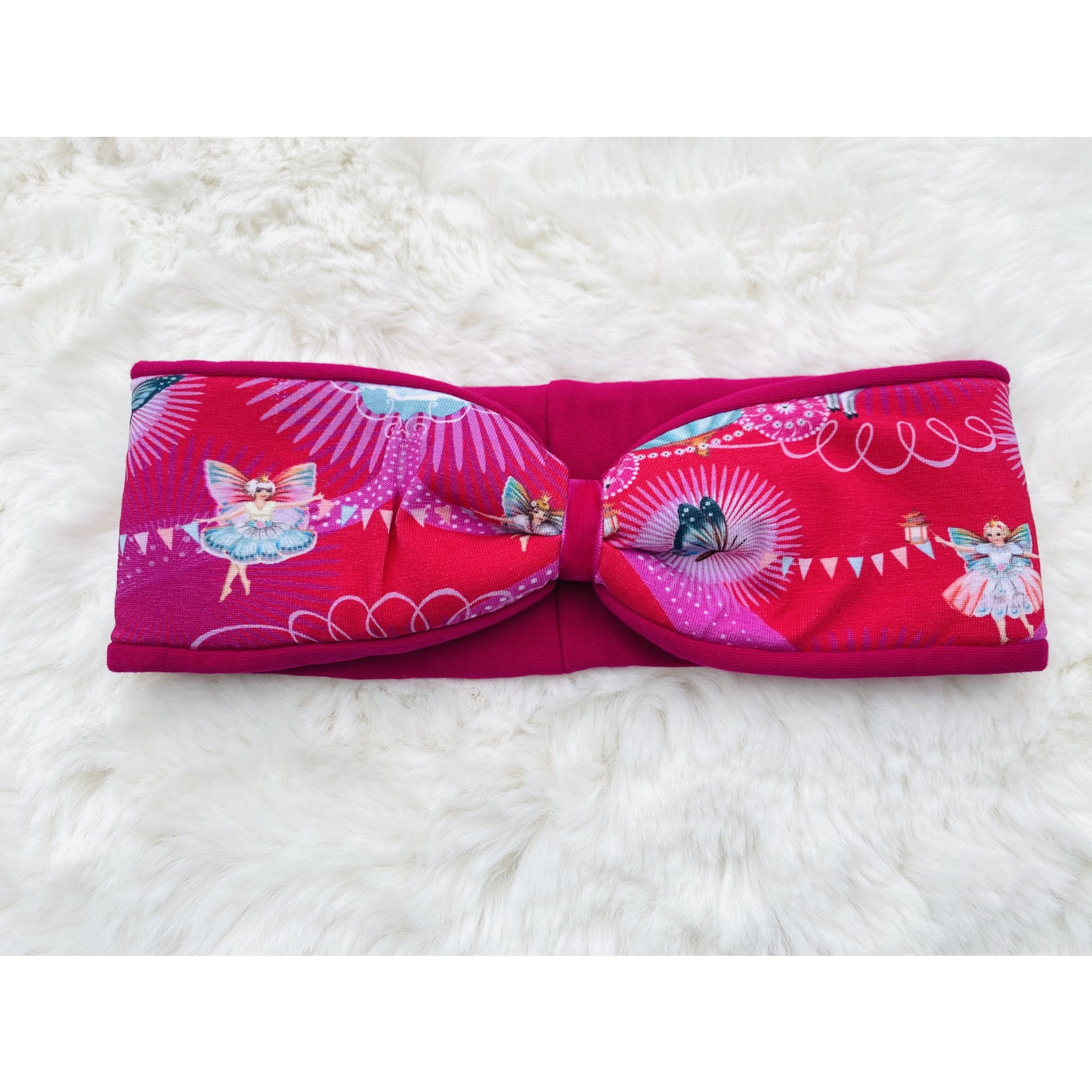 "Fantasy" headband in loop-look with pink velvet ribbon