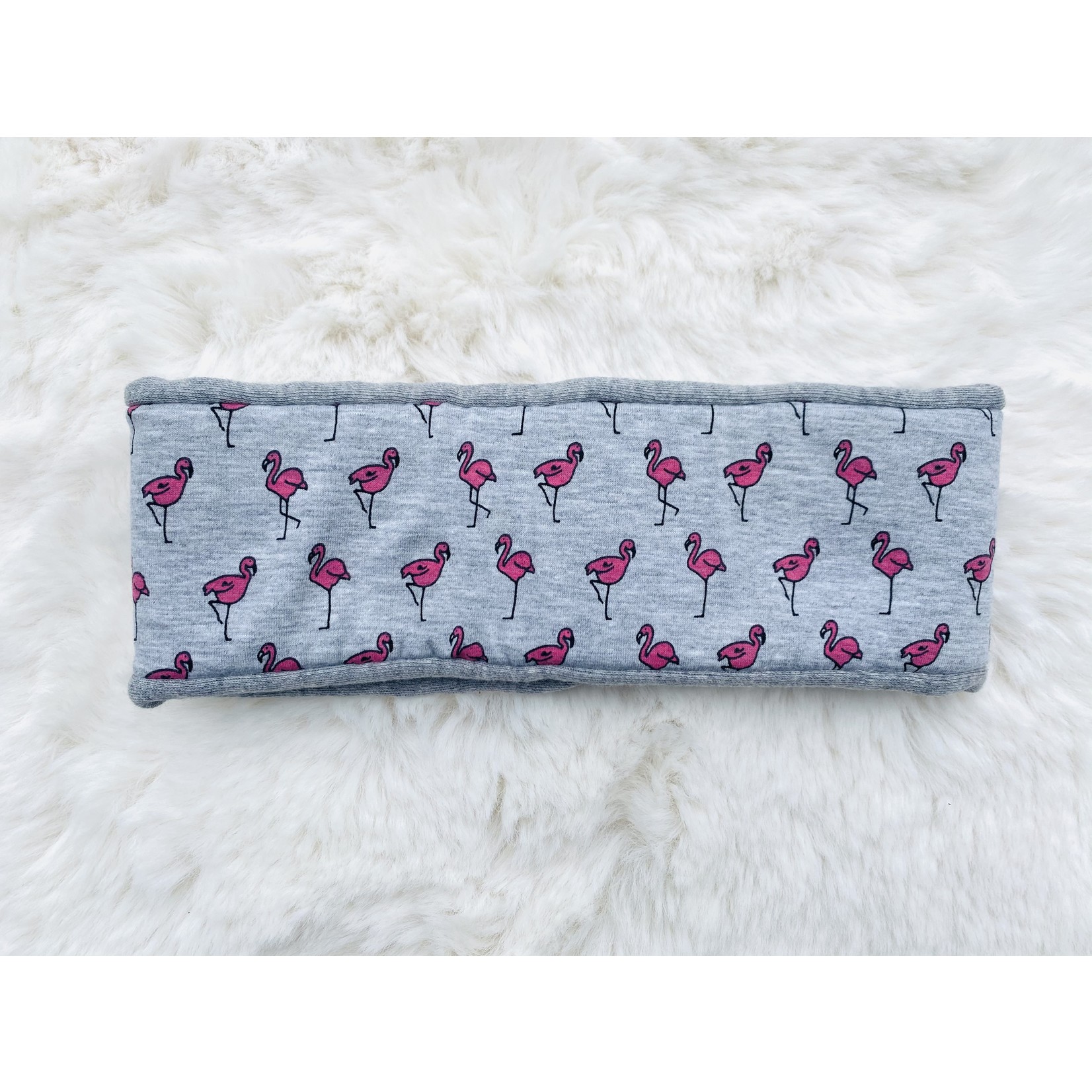 Headband "Flamingo" printed with pink flamingos