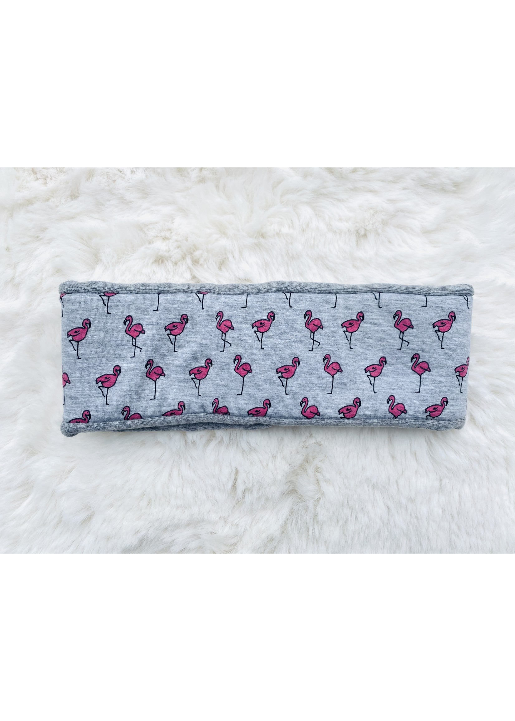 Headband "Flamingo" printed with pink flamingos