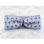 headband "flamingo" in loop-look with rose velvet ribbon
