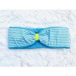 headband "classic stripes" in  loop-look with neon yellow velvet ribbon