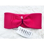 "Magenta" headband in loop-look with pink velvet ribbon