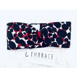 "Red dot" headband in loop-look with red velvet ribbon