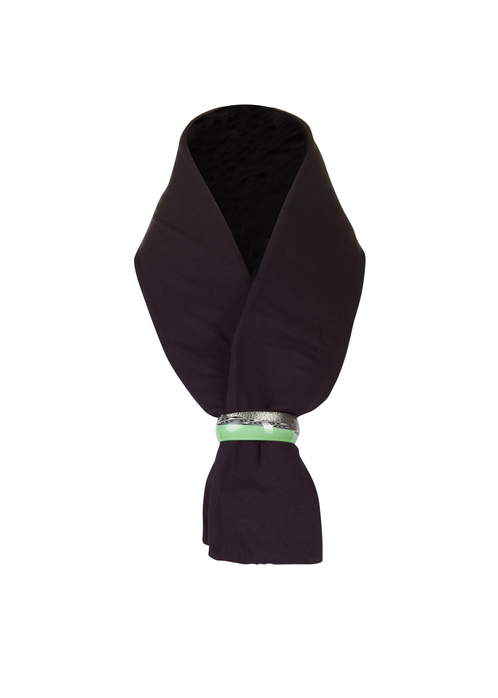 Embracelet Decorative scarf in black/green