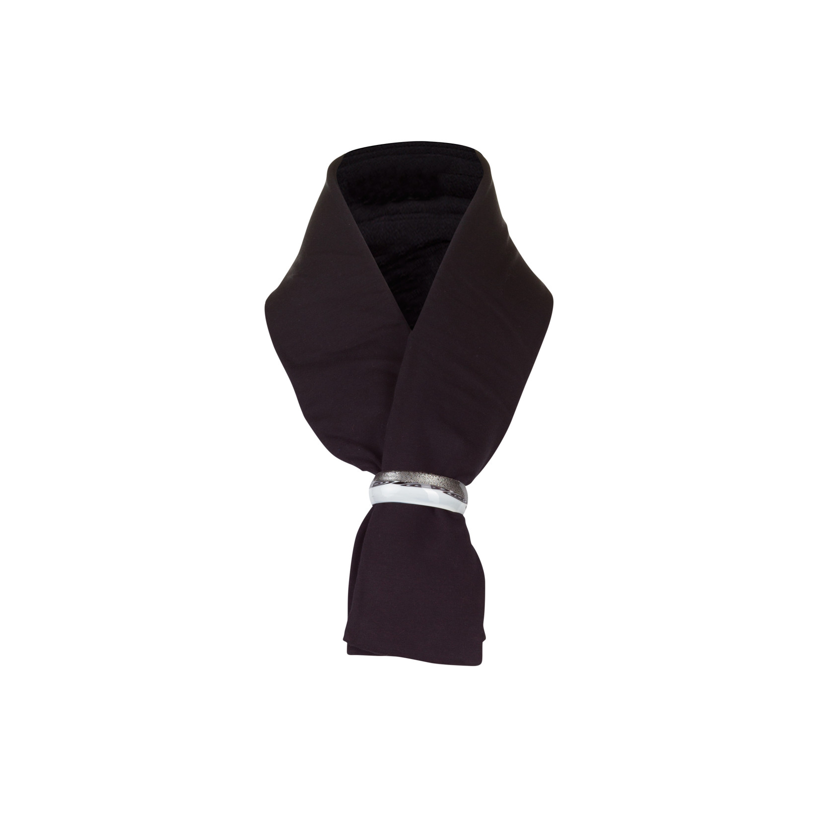 Embracelet con sciarpa in Black/White Murano Glass Ring