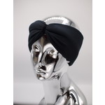 "Black" headband in loop-look draped with black velvet ribbon