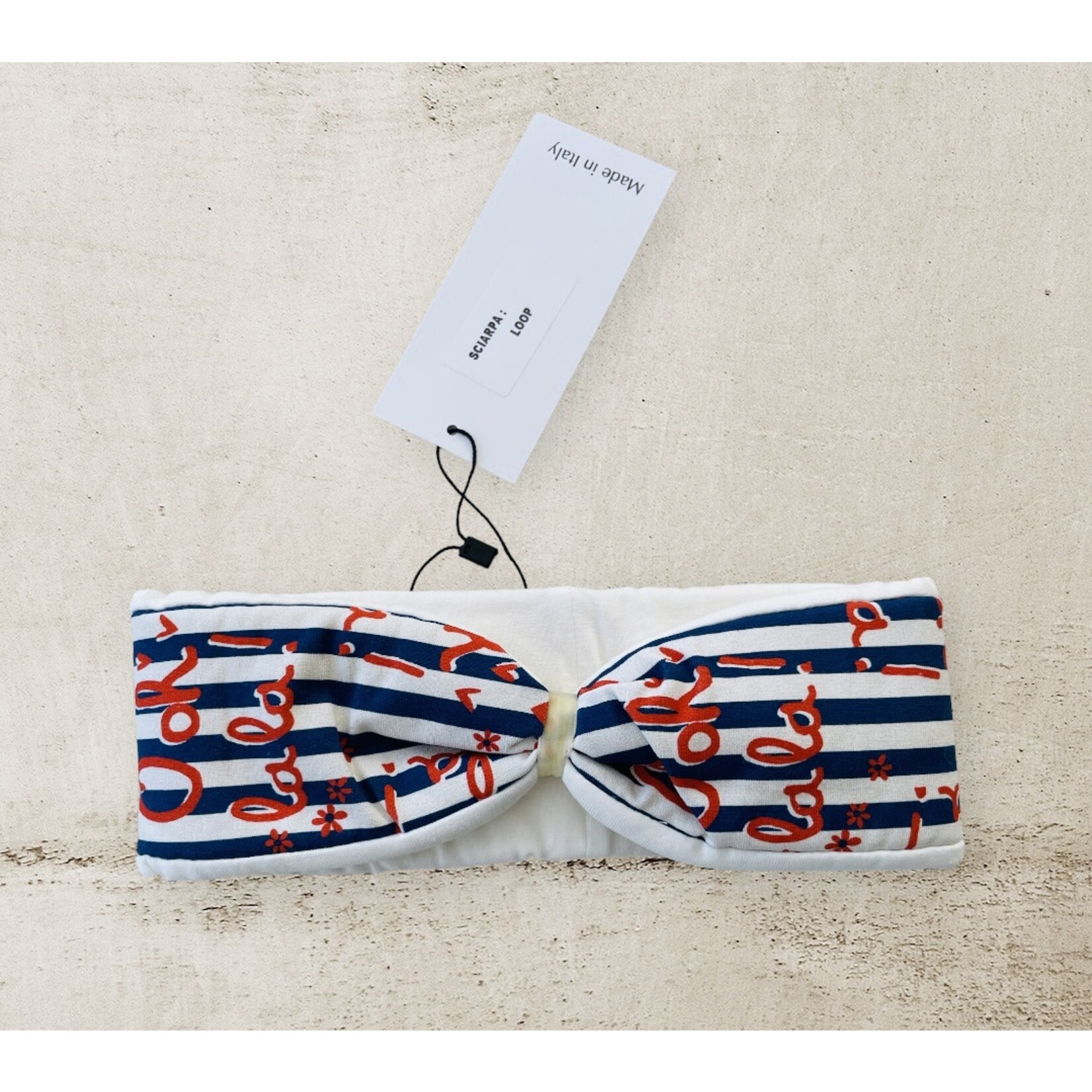 Headband "ooh la la" in a bow optic with a white velvet ribbon