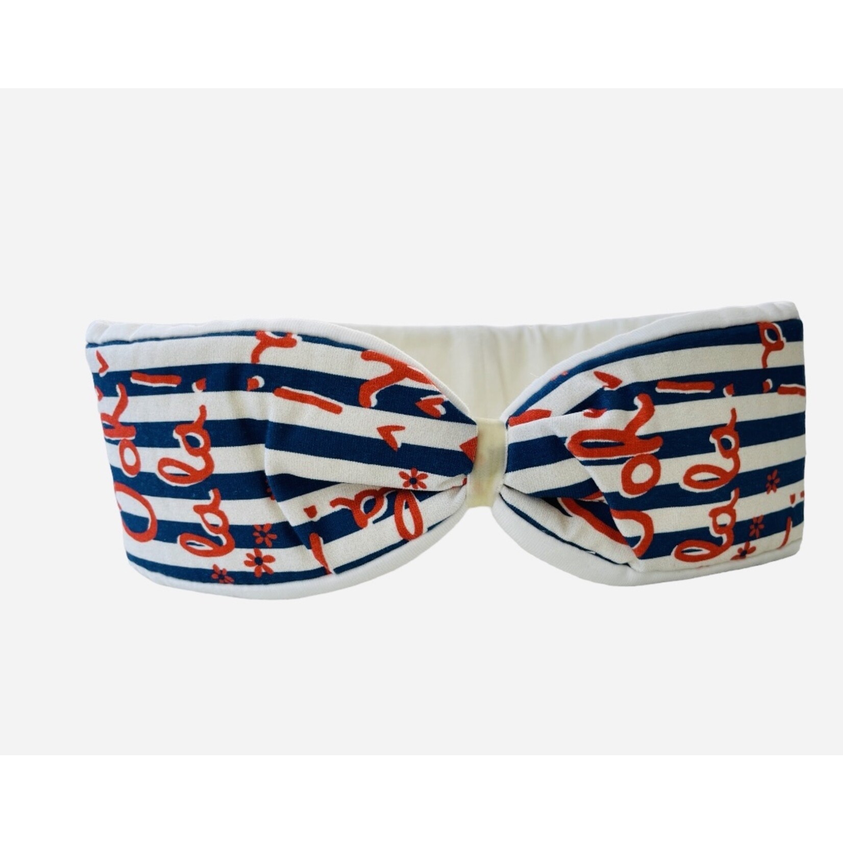 Headband "ooh la la" in a bow optic with a white velvet ribbon