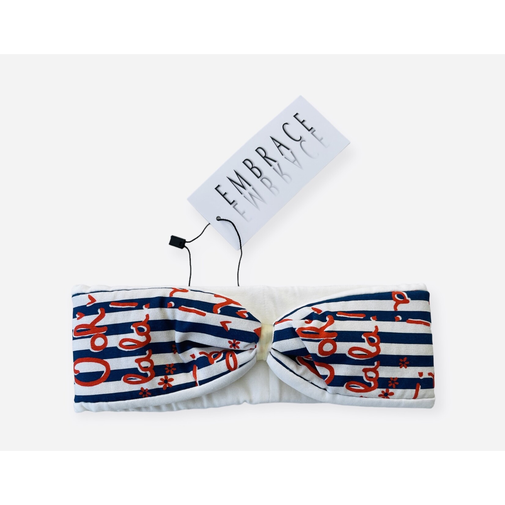 Fascia per capelli "ooh la la" in stile fiocco con nastro di velluto bianco