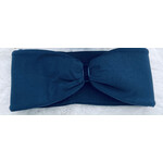"Blu" headband in loop-look draped with blu velvet ribbon