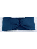 "Blu" headband in loop-look draped with blu velvet ribbon