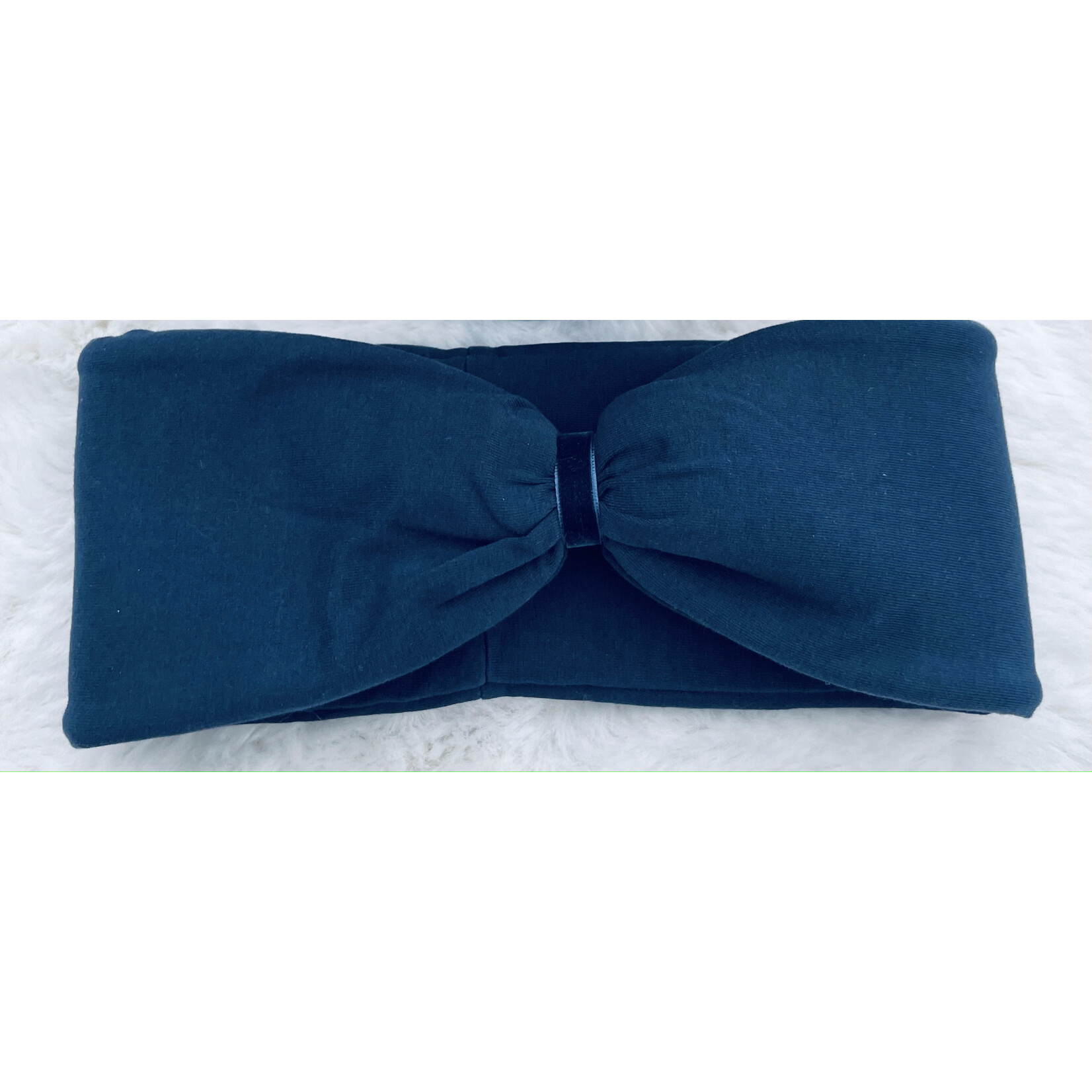 "Blu" headband in loop-look draped with blu velvet ribbon