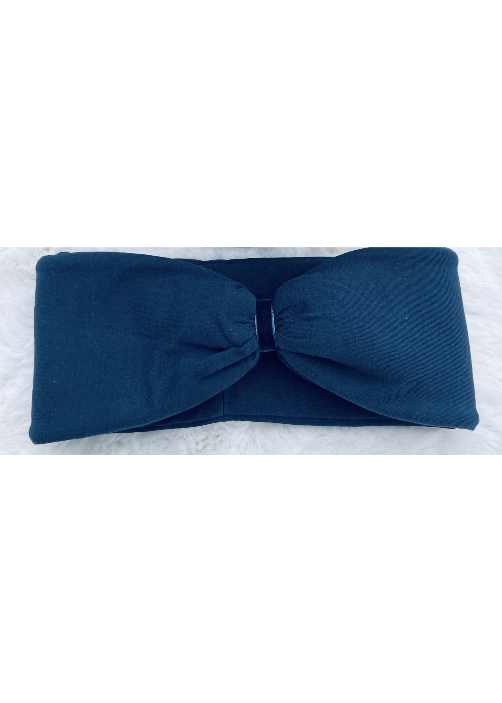 "Blu" headband in loop-look draped with blu velvet ribbon