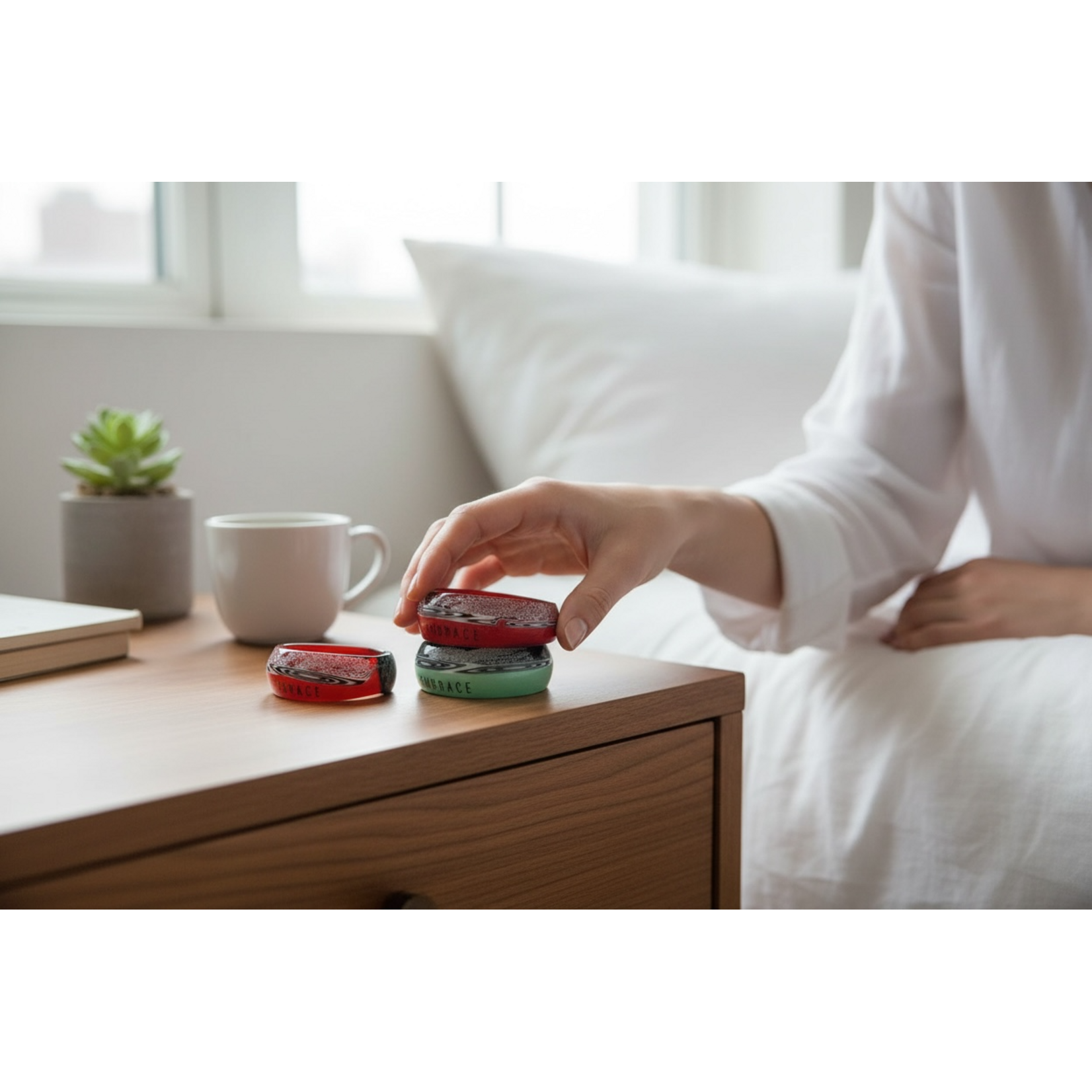Murano Glass Ring in red/black