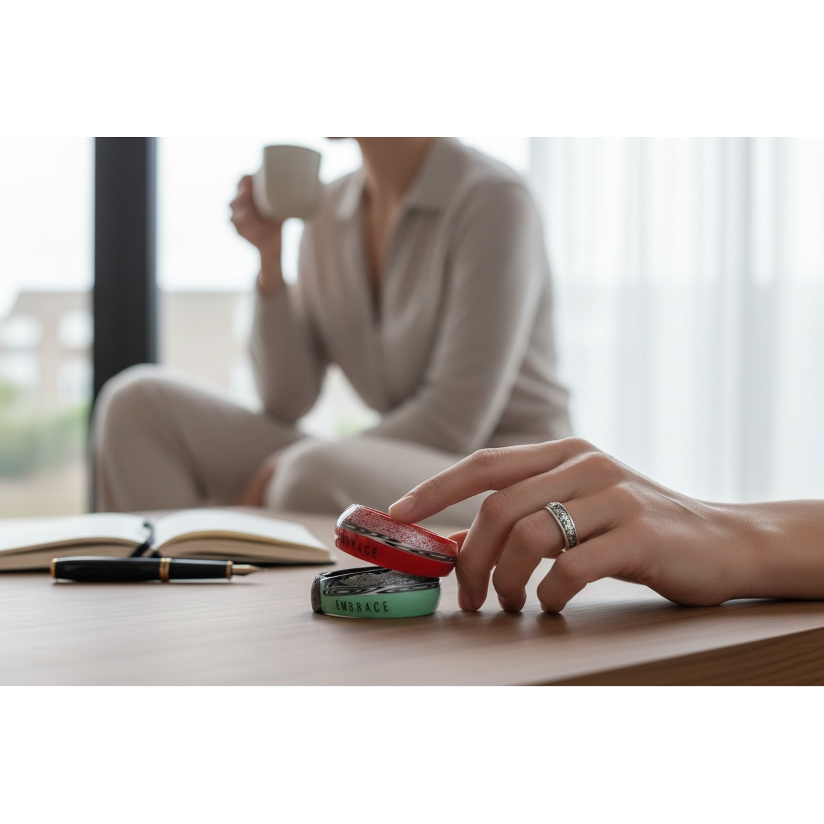 Murano Glass Ring in red/black