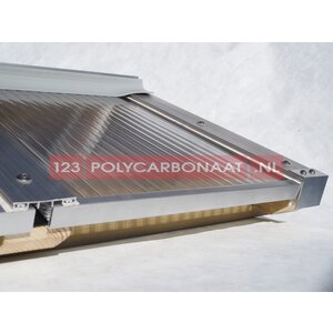 Skylux Polycarbonaat dak opbouw compleet met aluminium profielen en helder of opaal  platen