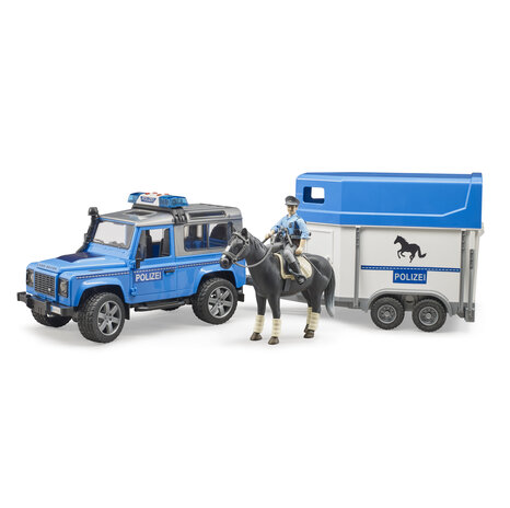 Land Rover Defender Véhicule de police, remorque à chevaux