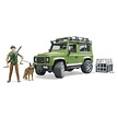 Land Rover Defender Station Wagon met boswachter en hond van Bruder
