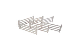 Barriere en bois Blanc 1:24